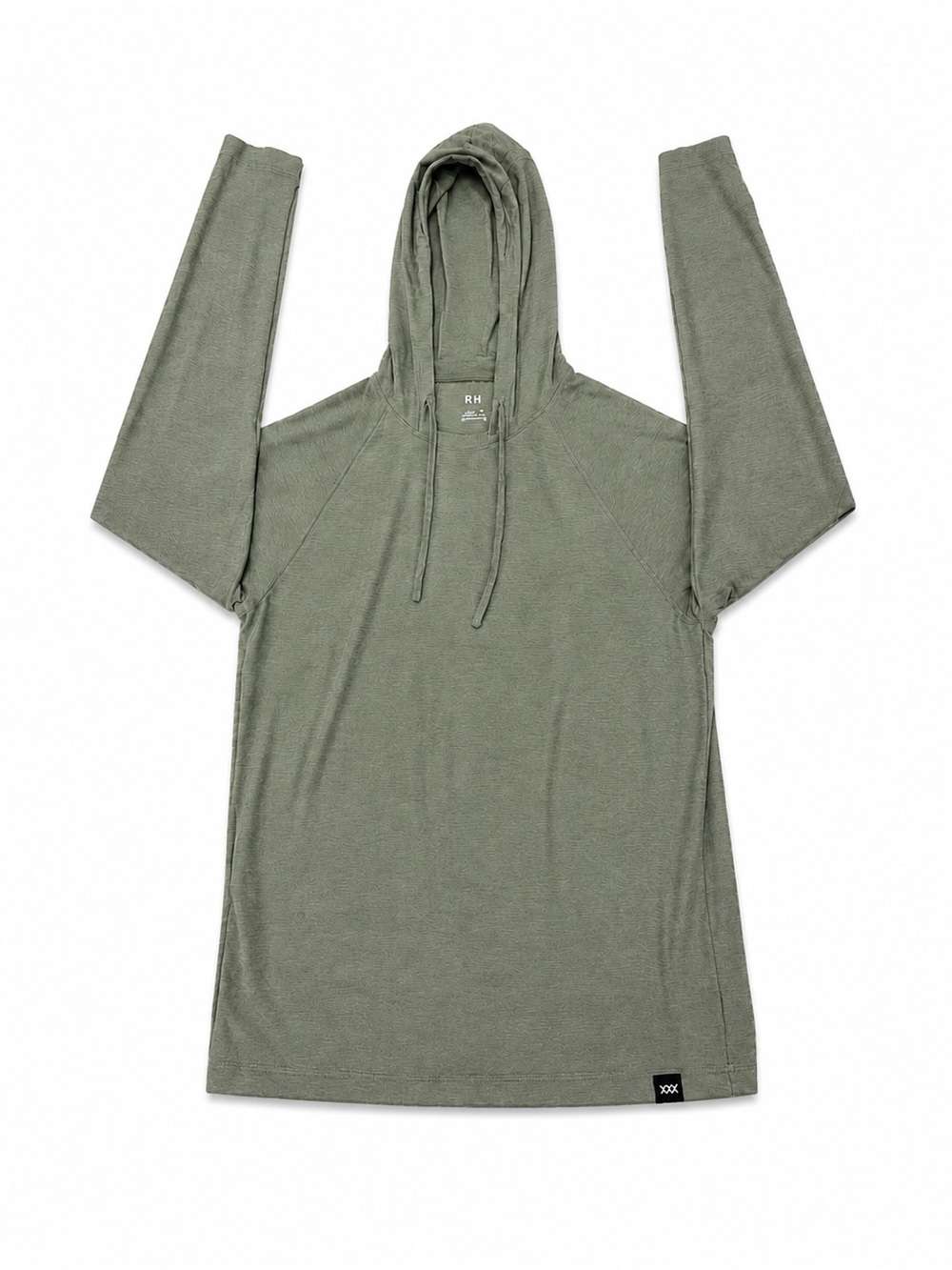 Rhone Lightweight Athletic Hooded Long Sleeve Olive Green Size M